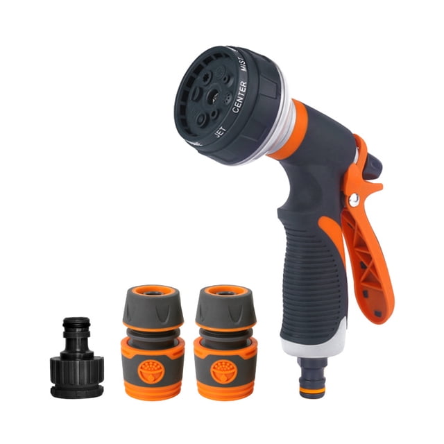 Pistola de riego para jardín, pulverizador de alta presión de 8 modos, boquilla de riego ajustable para plantas, césped, patio, aspersor de riego