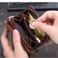 thumbnail image 4 of Contact's Men's RFID Blocking Trifold Wallet, Genuine Leather Vintage Wallet with Zipper Coin Pocket (Brown), 4 of 14