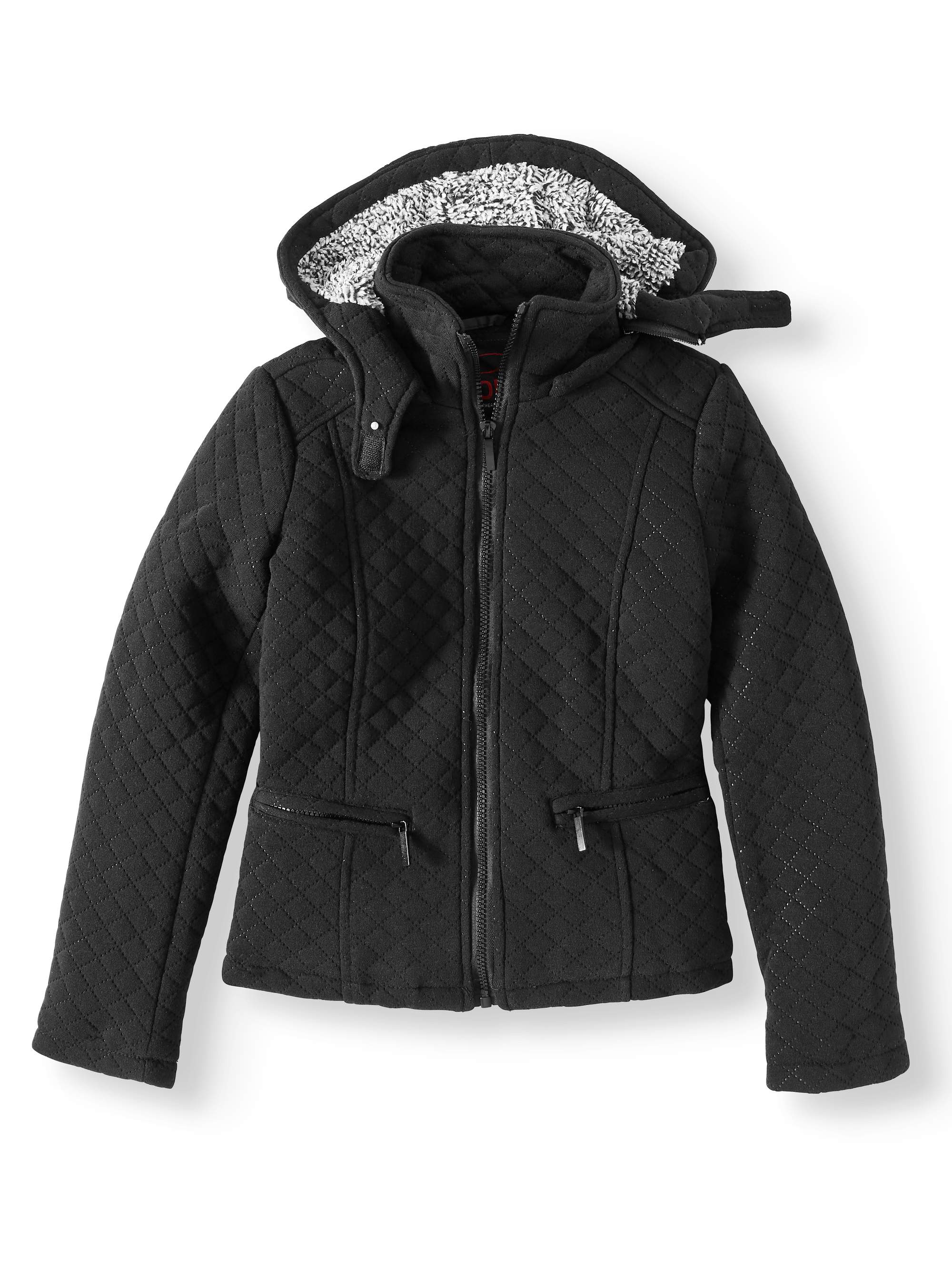 Sherpa Lined Quilted Fleece Hooded Jacket (Little Girls & Big Girls