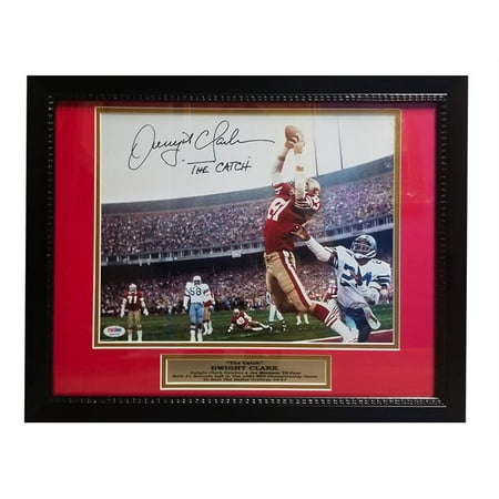 NFL Dwight Clark Autographed Framed 16x20 Picture in a 30x34 Frame