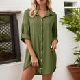 thumbnail image 2 of Robe d'Été pour Femmes Manches Courtes Poche Irrégulière Robe Chemise avec Poches, 2 of 8