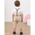 thumbnail image 3 of WESIDOM Boy Clothes Suits Toddler Summer Formal Plaid Shirt Tie Shorts Outfits Cotton Fabric 3Pcs, 3 of 10