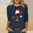 thumbnail image 2 of Fewfanhot Women Fall Clothes Casual Round Neck Sweatshirt Christmas GlassLong Sleeve Shirts Loose Soft Pullover Shirts, 2 of 4