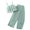 Green, variant on Girls Summer Outfits Sleeveless Ruffle Halter Casual Tops + Baggy Wide-Leg Pants 2 Piece Girls Sets Toddler Girl Clothes 11-12 Years Girl Fashion