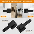 thumbnail image 2 of 8 Pack Passage Door Handles Matte Black Door Knobs, Interior Door Knobs Square Heavy Duty Non-Locking Handlesets Hall Closet Handles, Reversible for Right & Left Sided Doors, 2 of 12