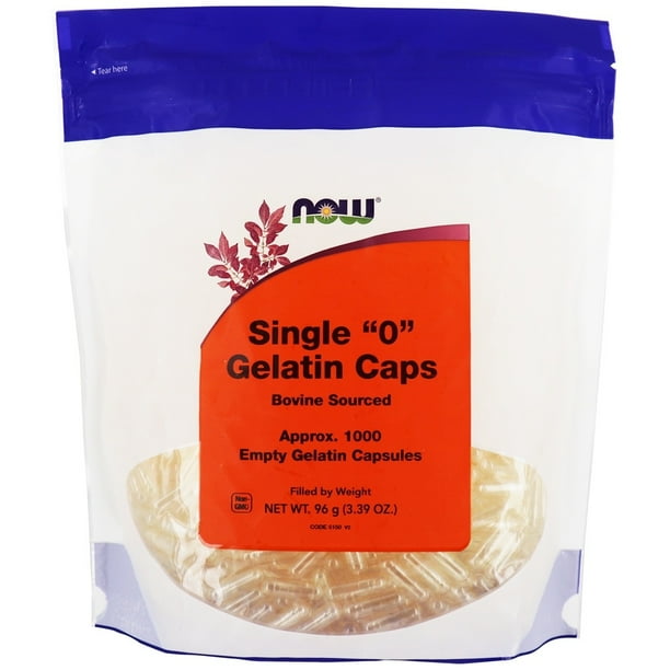 NOW Foods Gelatin Empty Capsules Single '0' Size 1000 Capsules