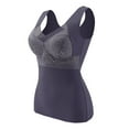 thumbnail image 3 of Kcodviy Sleeveless Thermal Shirts For Women With Non Detachable Built In Bra V Neck Vest Lined Underwear Thermal Tank Tops Lace Underwear Was Thermal Top Long Sleeve Tops For Women Thermal Wome, 3 of 5