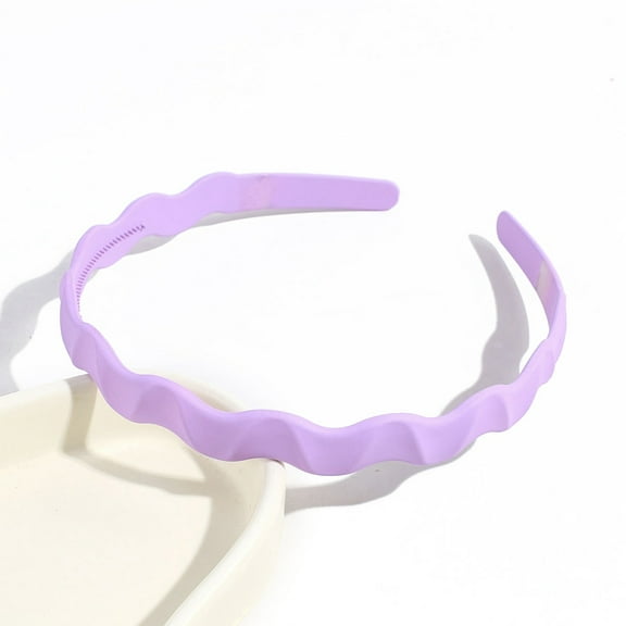 Plastic Wavy Hair Bands for Girls Women Violet 120mm