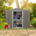 thumbnail image 5 of CarButler 8x6ft Metal Outdoor Storage Shed with Lockable Sliding Doors for Garden Backyard Patio Lawn Gray, 5 of 8