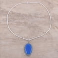 thumbnail image 4 of NOVICA Chalcedony pendant necklace, 'Fairest Sky', 4 of 8