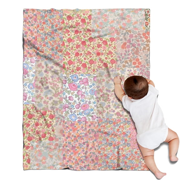 Pioneer Flower Floral Print Pattern Blanket,Comfortable Soft Flannel Throw Blanket,All Season,Warm Lightweight Blankets for Sofa Bed Couch Living Room Chair,30"x40"