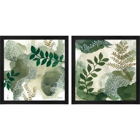 Great Art Now Woodland Walk by Laura Horn, 2 Piece Framed Art Set Each 13.25"W x 13.25"H