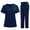Dark Blue, variant on Scrub Sets for Women 2 Piece Wide Leg Casual Short Sleeve Tops and Long Pants Sets