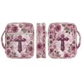 thumbnail image 7 of TSOVTHRID Cross Rose Flower Purple Print Bible Case for Christian, Bible Carrying Case Quilted Sturdy, Portable Bibles Bags for Women Men Daily Use, 10.6 x 8.3 x 2.2 Inch, 7 of 7
