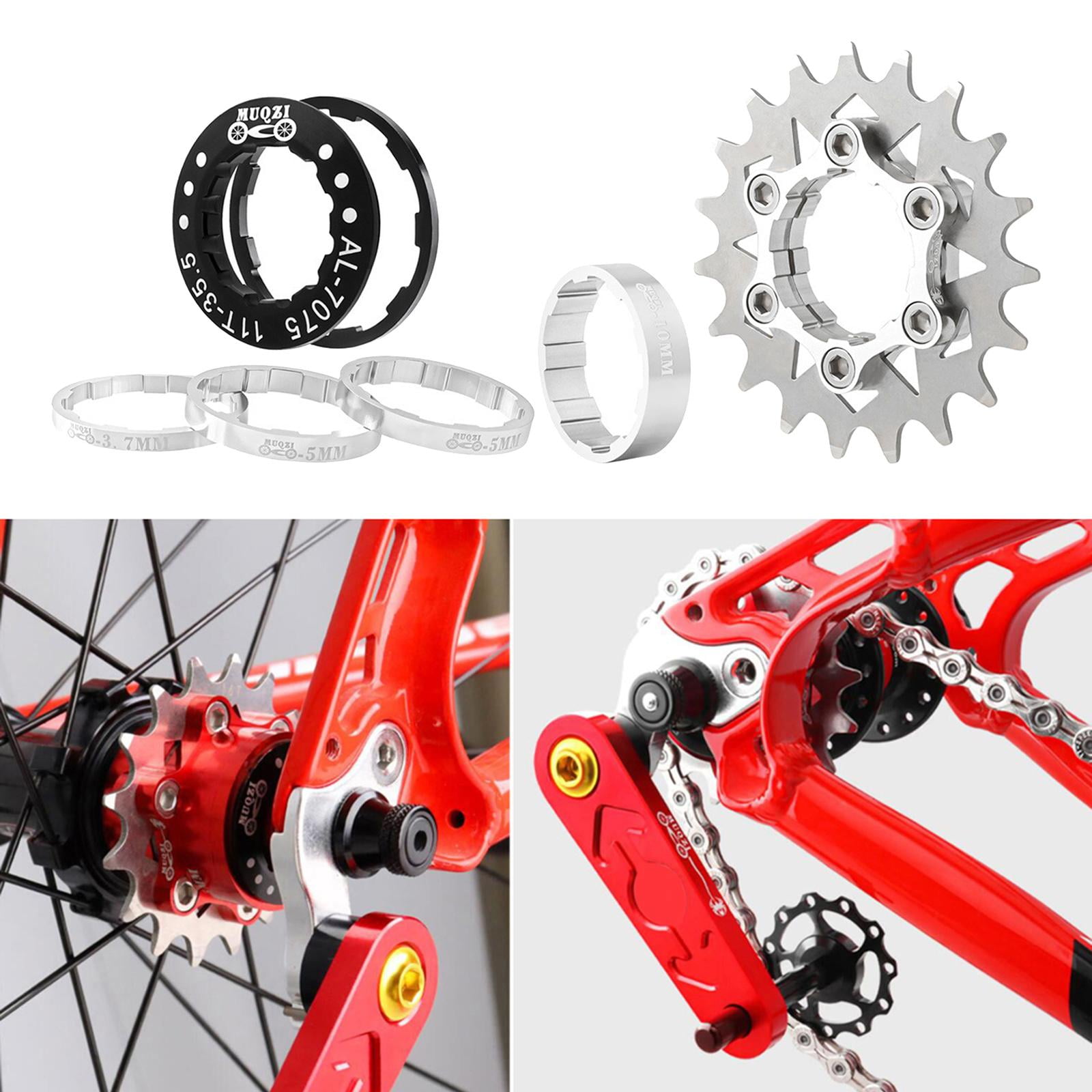 Lightweight Bike 19T Single Cassette Spacers Adapter Sprocket Freewheel