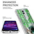 thumbnail image 3 of Coolpad Legacy Brisa Case, Rosebono Hybrid Bling Glitter Sparkle Epoxy Graphic Marble Colorful Silicone Skin Cover Armor Case for Coolpad Legacy Brisa (Green), 3 of 5