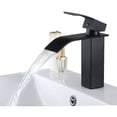 thumbnail image 1 of Grifo mezclador para lavabo en cascada, moderno, negro, para fregadero y lavabo, grifos de baño, grifo mezclador de agua y frío, 1 of 5