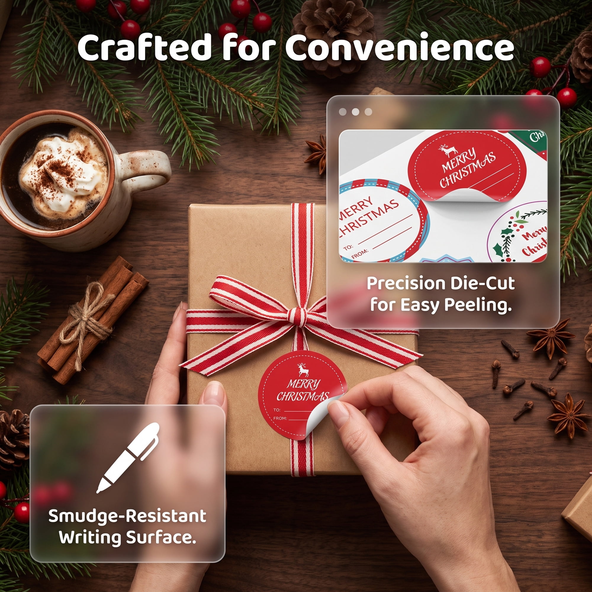 Unique Bargains Cartoon Christmas to from Gift Tags for Gifting 7.1" x 5.1" Circular