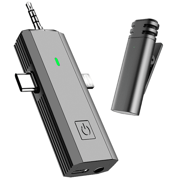 3 in 1 Wireless Lavalier Microphone for iPhone iPad Android Camera Plug and Play Lavalier Microphone with Noise Cancelling Mini Microphone for Interview Video Podcast (1 Microphone)