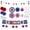 D, variant on 50PCS 250th Anniversary Decoration 4th of July Decoration Set Disposable Patriotic Plates and Napkins Flag Paper Cups for Independence Memorial Day Party Supplies