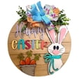 thumbnail image 1 of Riforla Spring Easter Rabbit Carrot Door Plate Eye Catching Front Door Hanging Farm Door Hanging Easter Welcome Decoration Home Decoration Easter Door Plate Decoration Door Hanging Decoration Pink, 1 of 9