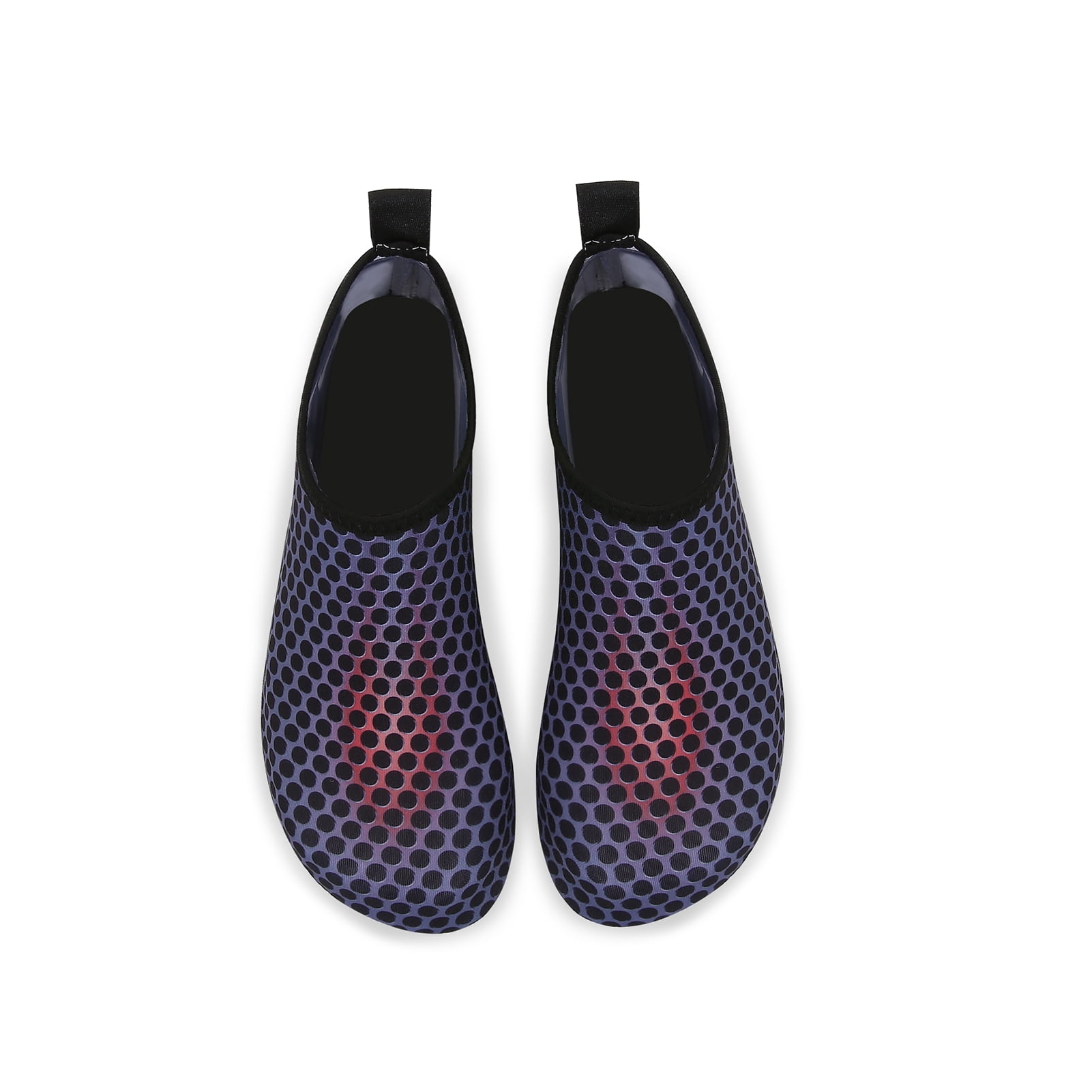 Men and Women a Slip On Barefoot Quick-Dry Beach Aqua Yoga Water Shoes (Black Dots/Purple, 7.5-8.5 Women/6.5-7.5 Men)