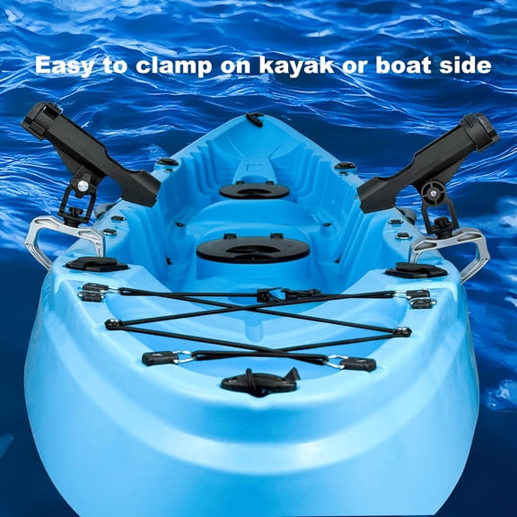 Fishing Boat Rod Holder with Large Clamp - 360  Adjustable Fishing Rod Racks for Boats & Kayaks