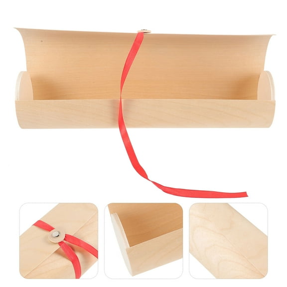 Raindrops Beige Wooden Gift Box for Wine Bottle Storage and Decoration Practical Rustic Design with Lid 7.5x4.5 Inches