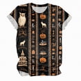 thumbnail image 4 of Godom Halloween Shirts for Women Funny Graphic Tee Shirts Pumpkin Short Sleeve Top, 4 of 4