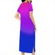 thumbnail image 5 of Camisón largo con cremallera para mujer, bata de punto, largo completo, color degradado, con bolsillos, 5 of 7