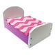 thumbnail image 4 of Cama en miniatura para casa de muñecas con juego de cama, accesorios de escena DIY, decoración de casa de juegos púrpura, 4 of 9