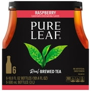 Pure Leaf Raspberry Real Brewed Iced Tea, Bottled Tea Drink, 16.9 oz, 6 Bottles