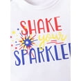 thumbnail image 6 of Wassery Baby Girls Fourth of July Outfits Short Set 6 9 12 18 Months Infant Girls Americana Clothing Short Sleeve Firework Letter Print Romper + Shorts + Headband Set Summer Independence Day Clothes, 6 of 9