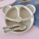 thumbnail image 2 of Juego de 3 unidades de cuenco para bebé, cuchara y tenedor, vajilla de alimentación, oso de dibujos animados, platos para niños, vajilla para comer, plato de cena de entrenamiento Anti-caliente Xemadio HMHZ062-3, 2 of 4