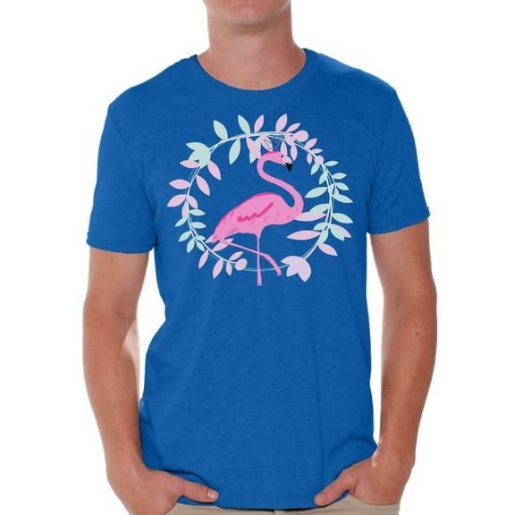 Awkward Styles Flamingo Crown T Shirt for Men Summer Mens Shirts Pink Flamingo Clothes for Men Flamingo T-Shirt Beach Tshirt Pink Flamingo Gifts Flamingo Shirts Summer Clothing Collection for Men