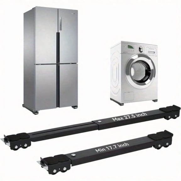 Heavy Duty Extendable Appliance Mover Dolly with Brakes, 24 Rolling Wheels Furniture Slider Base, Suitable for Fridge, Washing Machine and Dryer