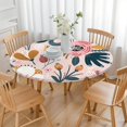 thumbnail image 3 of Round floral tablecloth with stretch-fit polyester cover, reusable and fade-resistant, fits 44-52 inch tables, extra large edition, 3 of 7