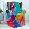 thumbnail image 4 of Tie Dye Soft Flannel Fleece Throw Blanket, Watercolor Pools of Different Colors Abstract Vibrant Messy Hand Painted Design, Cozy Plush for Indoor and Outdoor Use, 70" x 90", Multicolor, by Ambesonne, 4 of 5