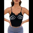 thumbnail image 1 of Camisola Corta Sin Mangas con Estampado de Calavera de Halloween para Mujer Negro XL, 1 of 8