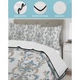 thumbnail image 4 of Quilts Twin XL Size, Blue Tan Flower Soft Comforter Bedding Set for Bed, Abstract Vintage Ethnic Tribal Boho Lightweight Quilted Bedspread with Pillow Cover(2 Pieces) for All Season, 68x98 Inch, 4 of 6