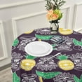 thumbnail image 6 of SKYSONIC Pineapple Leaves Unique Round Tablecloth 60inch Indoor Wrinkle Free, Fruit Summer Circular Lace Table Cover Washable for Kitchen Party BBQ Dining Decor, 6 of 7
