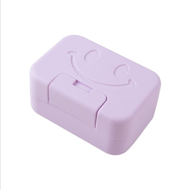 Advancent Caja de jabón de viaje a prueba de agua, soporte para baño, con tapa a prueba de fugas, bloqueable, plástico encantador Juegos de accesorios de baño Púrpura