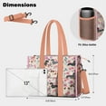 thumbnail image 5 of Teacher Tote Bag,Dachshund and Flower Teacher Utility Tote Bag,Large Work Tote Bags for Women with Multiple Pockets,Top Zipper Closure,13.8x10.6x6.7 Inch, 5 of 5