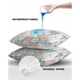 thumbnail image 4 of Pack of 2 Outdoor Pillow Covers, Cute Cat Cartoon Animal Light Pink Blue White Kitty Waterproof Square Throw Pillowcase Cushion Decorative Pillow Covers for Couch Patio Tent, 24x24 in, 4 of 6