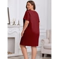 thumbnail image 6 of FEREMO Womens Plus Size 100% Cotton Short Sleeve V Neck Nightgown Ladies Sleepwear, 6 of 9