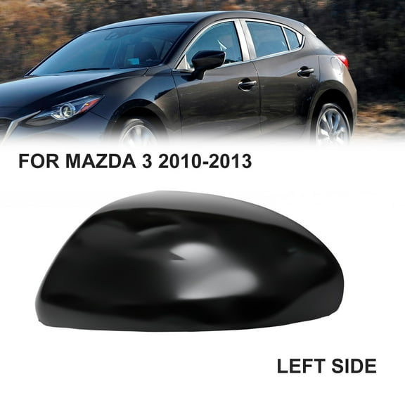 For Mazda 3 2010-2013 Black Left Driver Side Mirror Replaced Housing Cover Cap