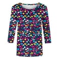 thumbnail image 4 of Tbopshirt Valentine's Day T-Shirts for Women 3/4 Sleeve Casual Crewneck Loose Graphic Tees Summer Plus Size Tops,S-XXXXXL, 4 of 5