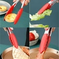 thumbnail image 6 of 600ºF Heat Resistant Kitchen Tongs: SATRINO 7 inch Silicone Cooking Tong with Firm Sealed Non Stick Rubber Tips & Silicon Coated Stainless Steel Handle & Smooth Locking for Serving Salad (Green), 6 of 8