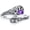 Seahorse Spoon Ring, variant on Ocean Spoon Rings for Women 925 Sterling Silver Natural Amethyst Open Adjustment Ring Ocean Lover Gift