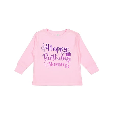 

Inktastic Purple Happy Birthday Mommy Boys or Girls Long Sleeve Toddler T-Shirt